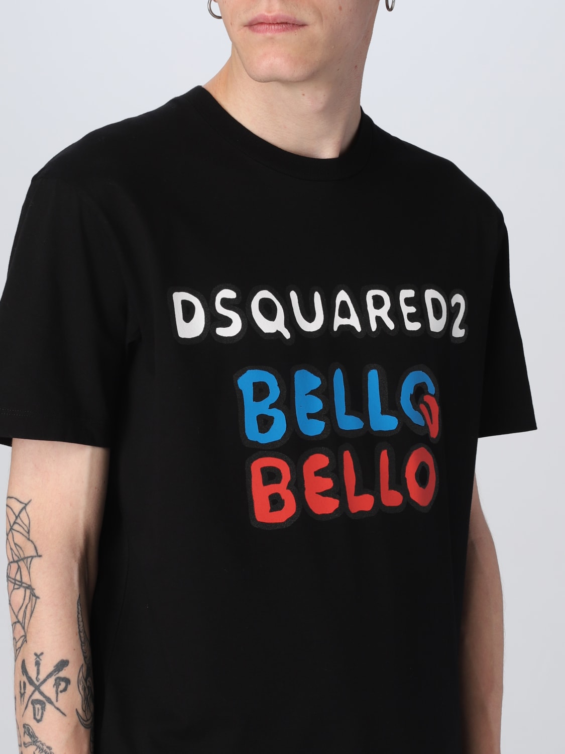 DSQUARED2 T-SHIRT: T-shirt Dsquared2 in cotone, Nero - Img 4