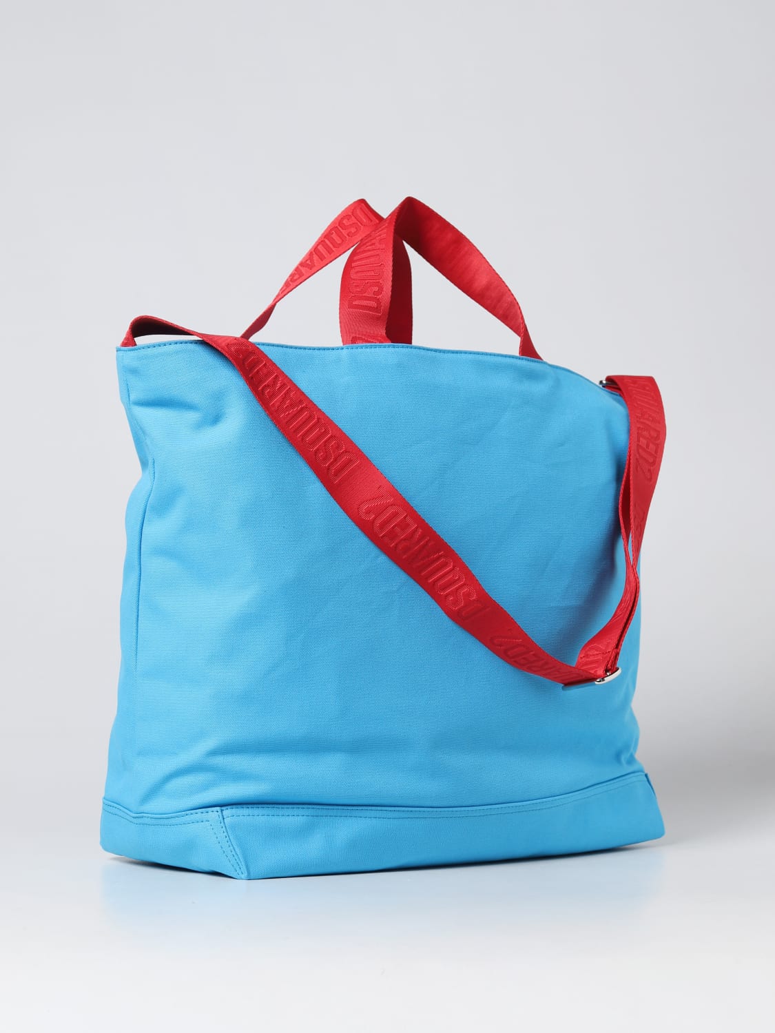 DSQUARED2 BORSA A TRACOLLA: Borsa Dsquared2 in tessuto, Azzurro - Img 2