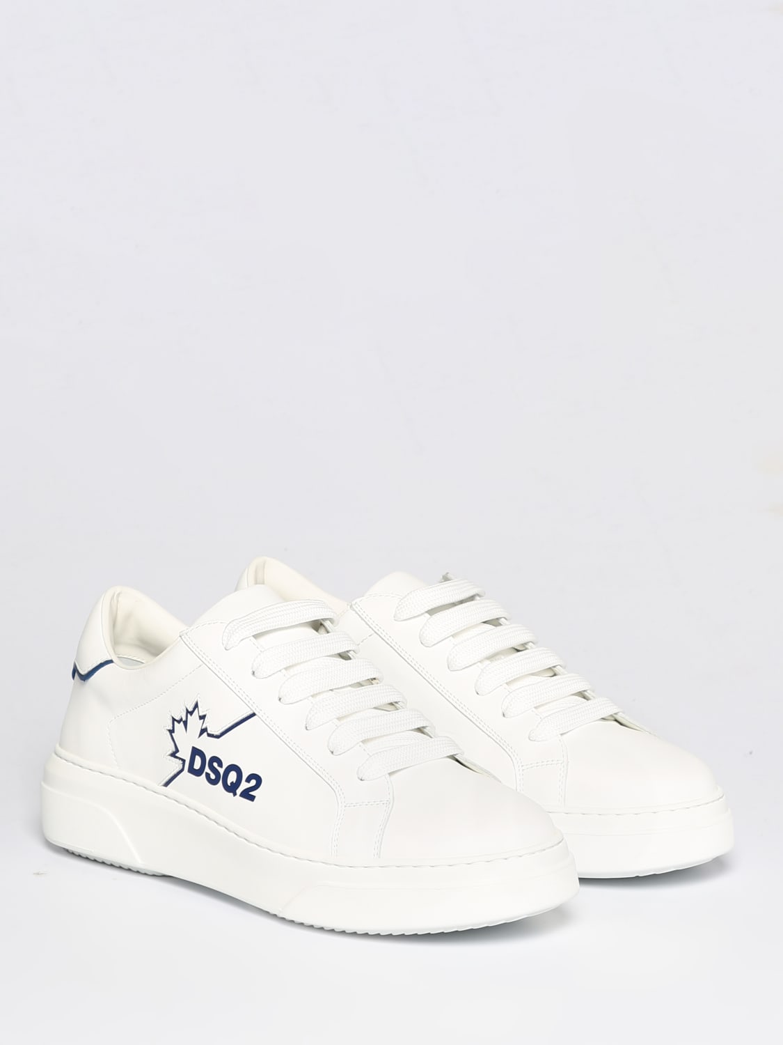 DSQUARED2 SNEAKERS: Dsquared2 Bumper sneakers in smooth leather, White - Img 2