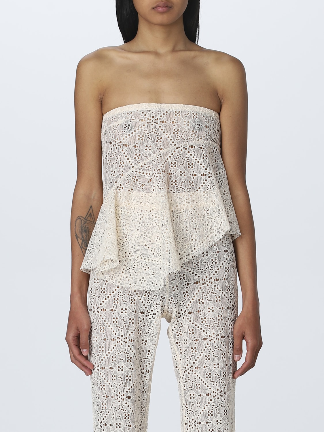 DSQUARED2 TOP: Dsquared2 lace top, Yellow Cream - Img 1