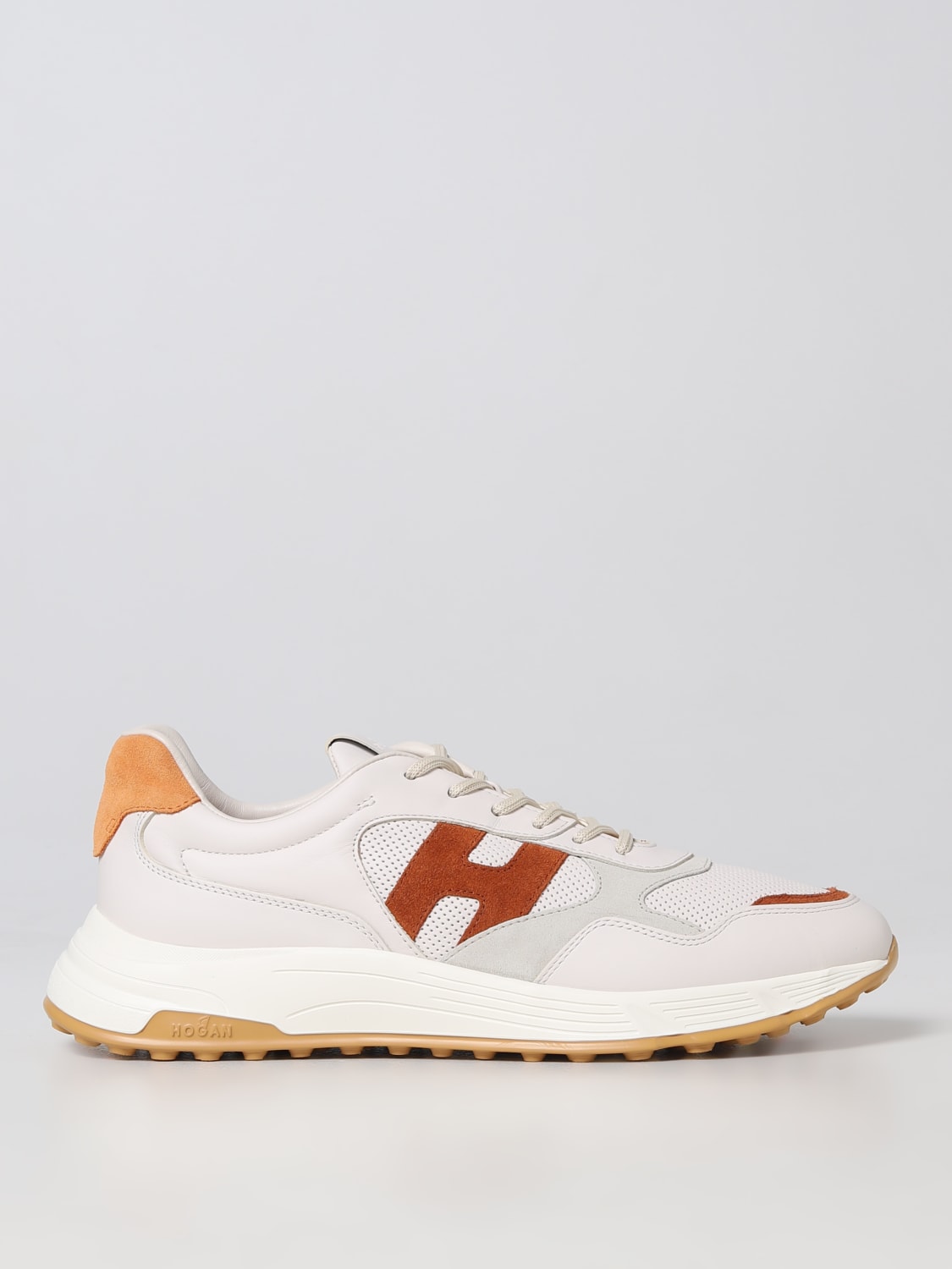 Hogan Outlet Hyperlight sneakers in leather Yellow Cream Hogan sneakers HXM5630ER90QBL online at GIGLIO.COM