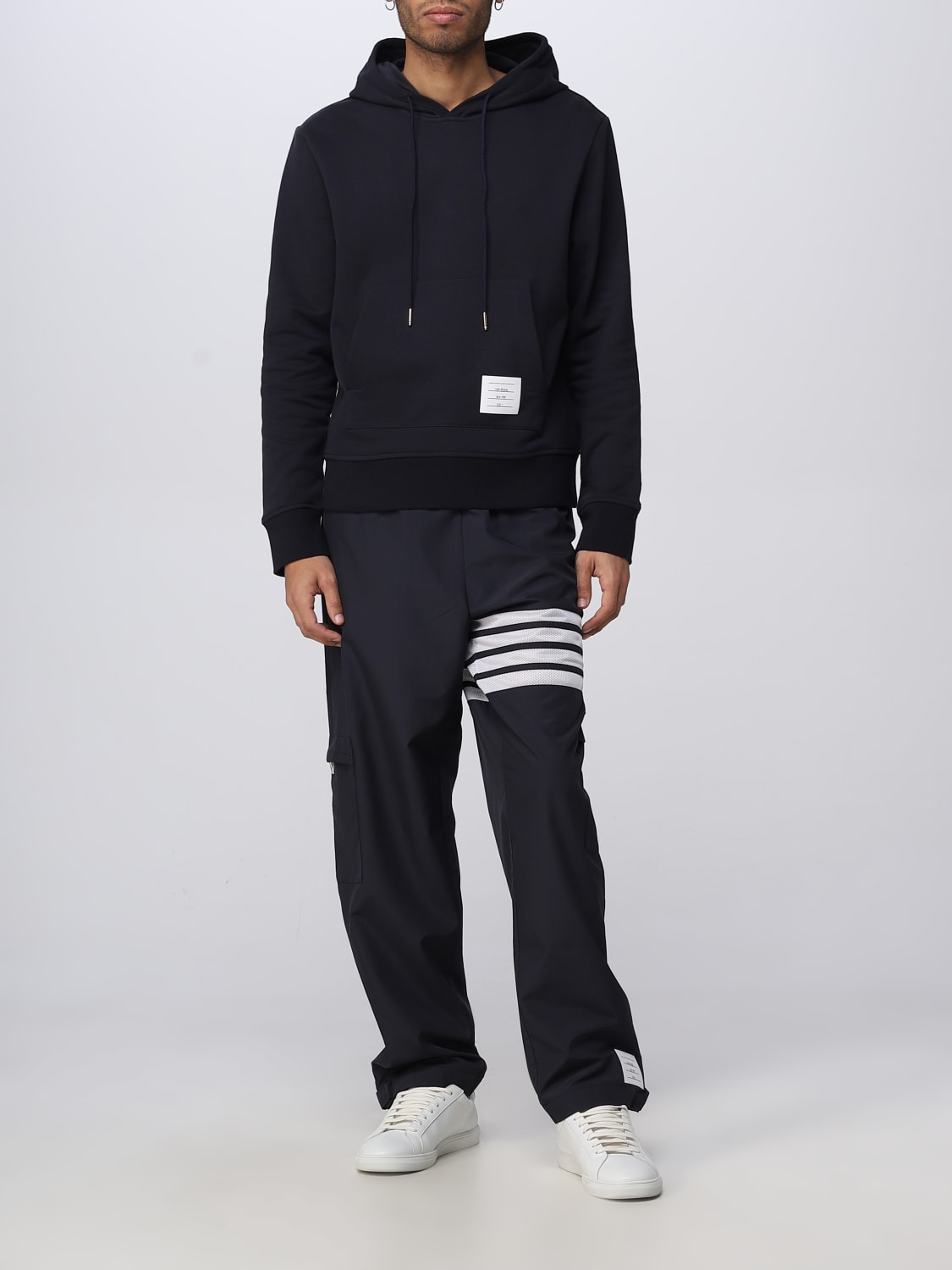 THOM BROWNE SWEATSHIRT: Thom Browne men's hoodie, Blue - Img 2