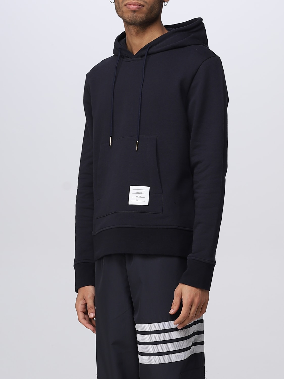 THOM BROWNE SWEATSHIRT: Thom Browne men's hoodie, Blue - Img 4