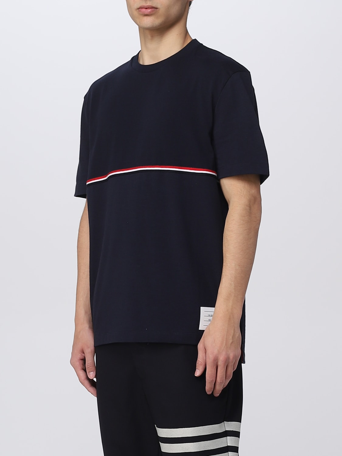 THOM BROWNE T-SHIRT: Thom Browne cotton t-shirt, Blue - Img 4
