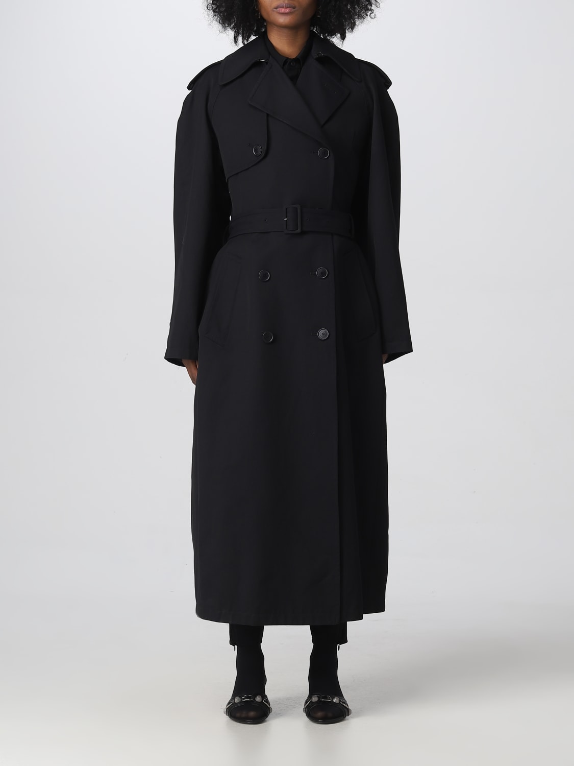 BALENCIAGA TRENCH: Trench Balenciaga in misto lana, Nero - Img 1