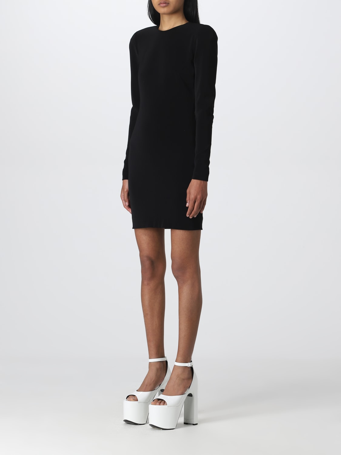 BALENCIAGA ABITO: Abito Balenciaga in tessuto stretch, Nero - Img 3