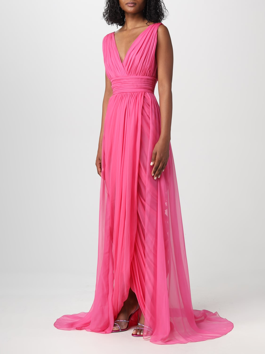 ALBERTA FERRETTI ABITO: Abito Alberta Ferretti in chiffon, Rosa - Img 3