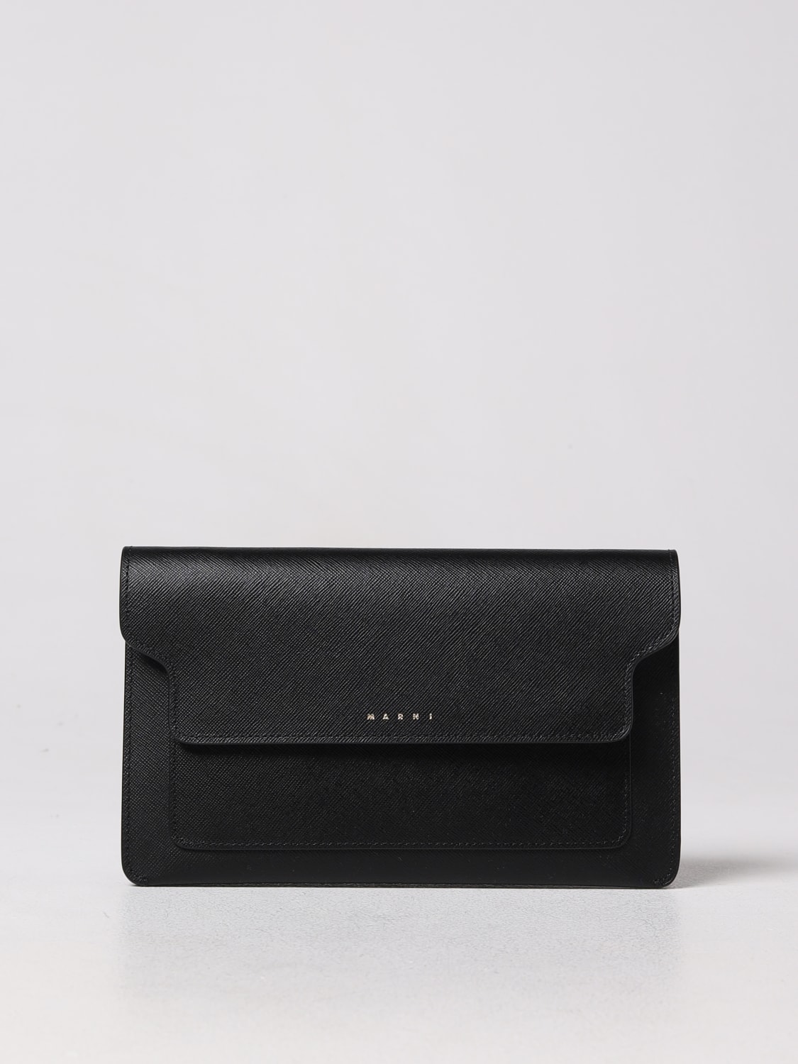 MARNI MINI BAG: Marni Trunk bag in saffiano leather, Black - Img 1