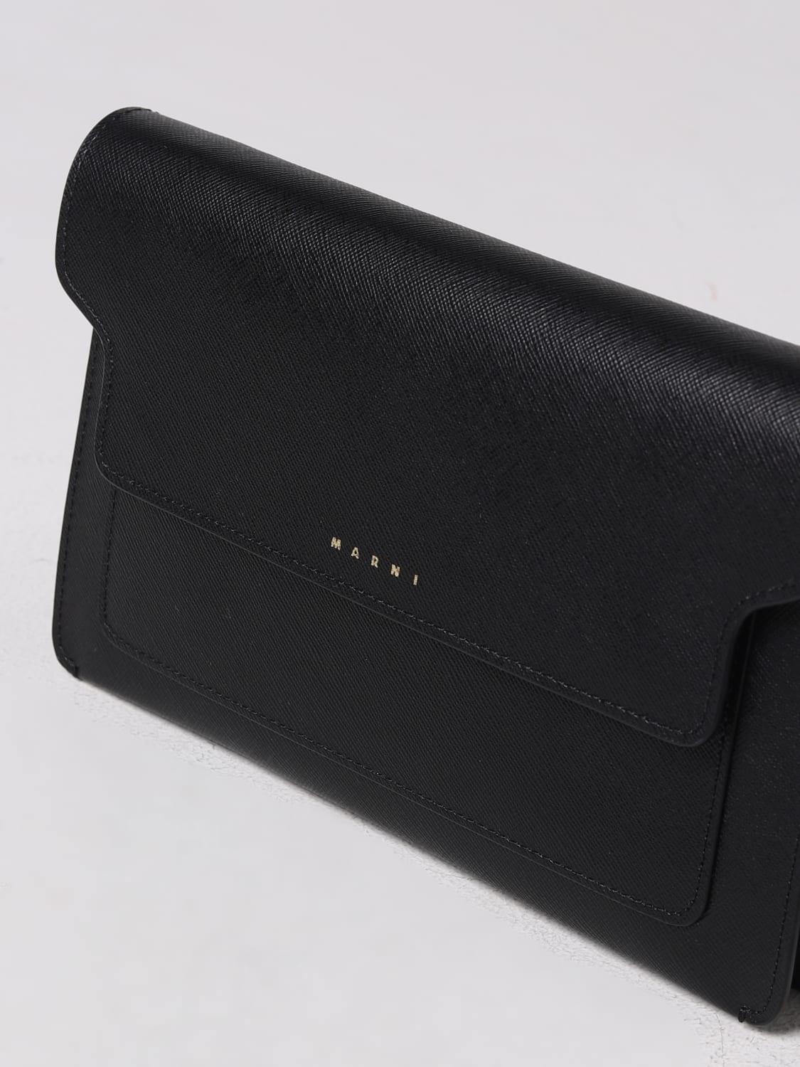 MARNI MINI BAG: Marni Trunk bag in saffiano leather, Black - Img 4