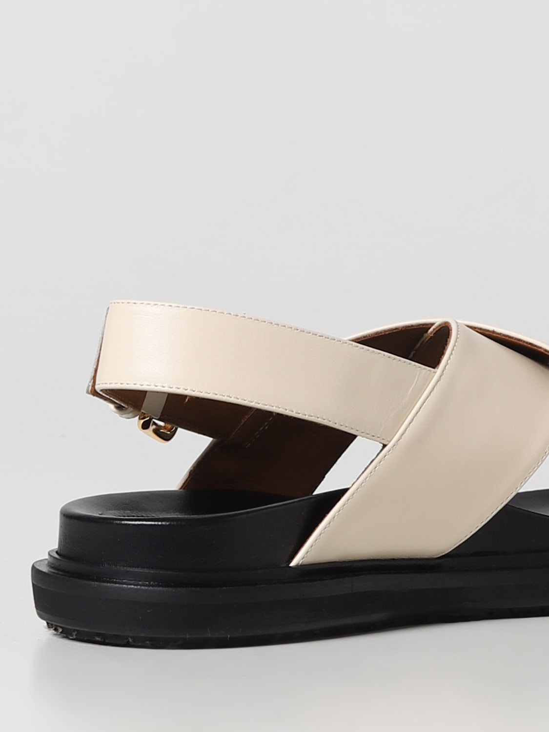 サンダル・ミュール MARNI Women Sandals FBMS005201P36140011 WHITE MARNI: sandals in leather - White | Marni flat sandals