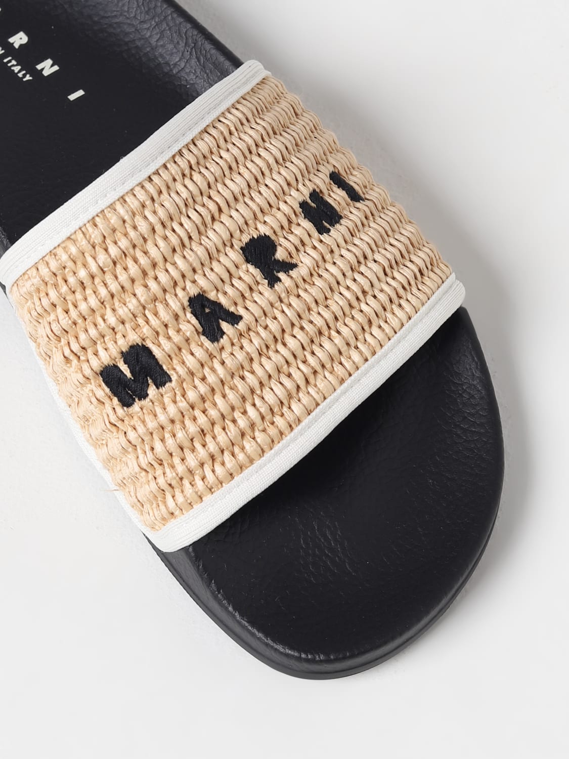■MARNI■ Raffia Sandals Natural White SAMS016102P3860ZO461 MARNI FUSSBETT RAFFIA LEATHER – Belinda International