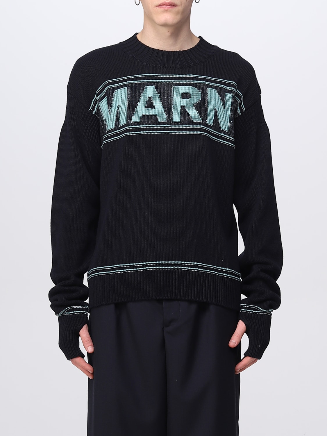 MARNI SWEATER: Marni pullover in cotton, Blue - Img 1