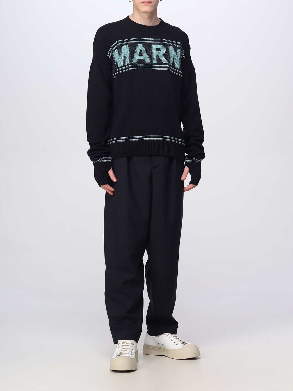 MARNI SWEATER: Marni pullover in cotton, Blue - Img 2