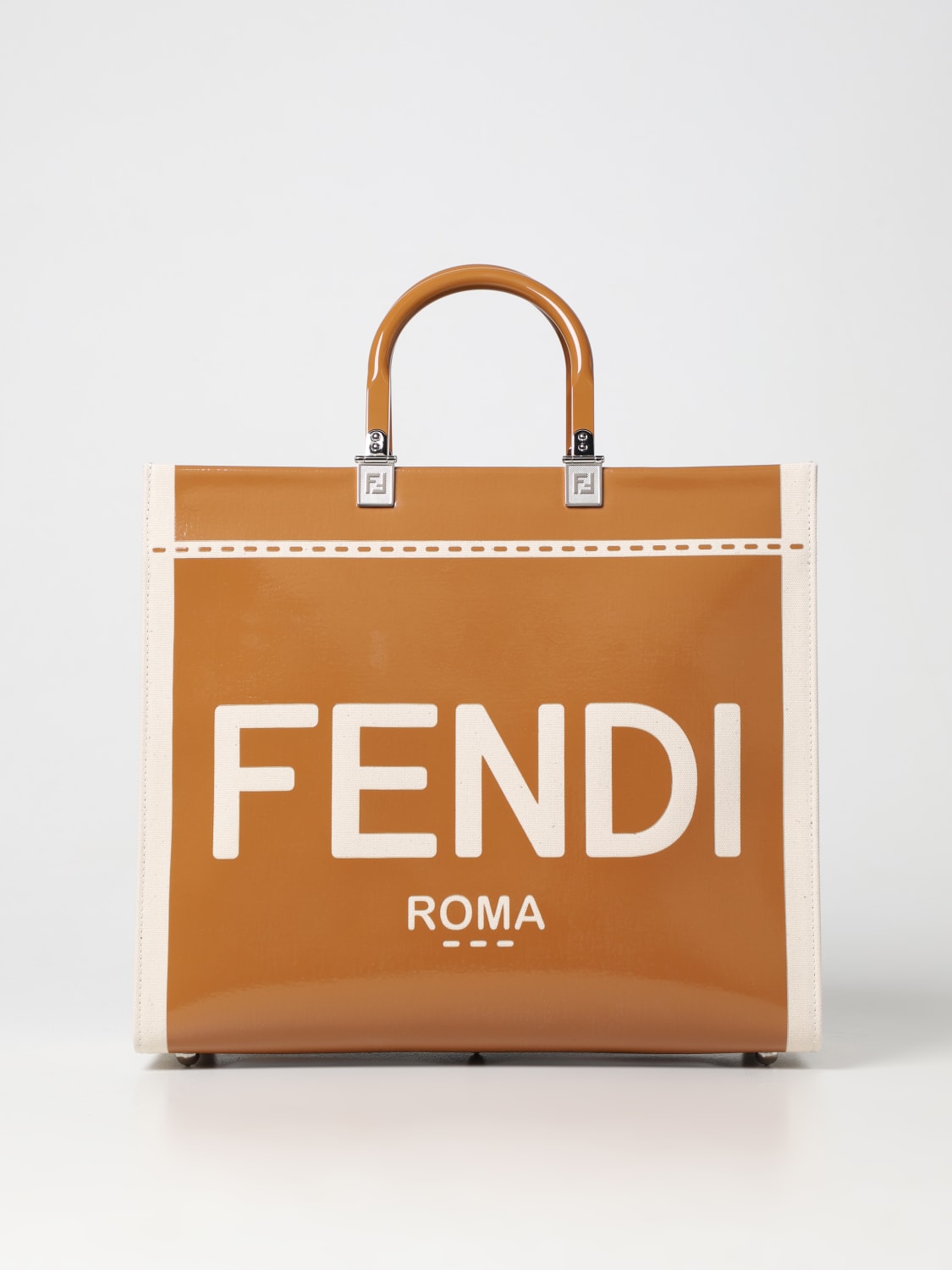 Giglio Borsa Sunshine Fendi in canvas e vernice