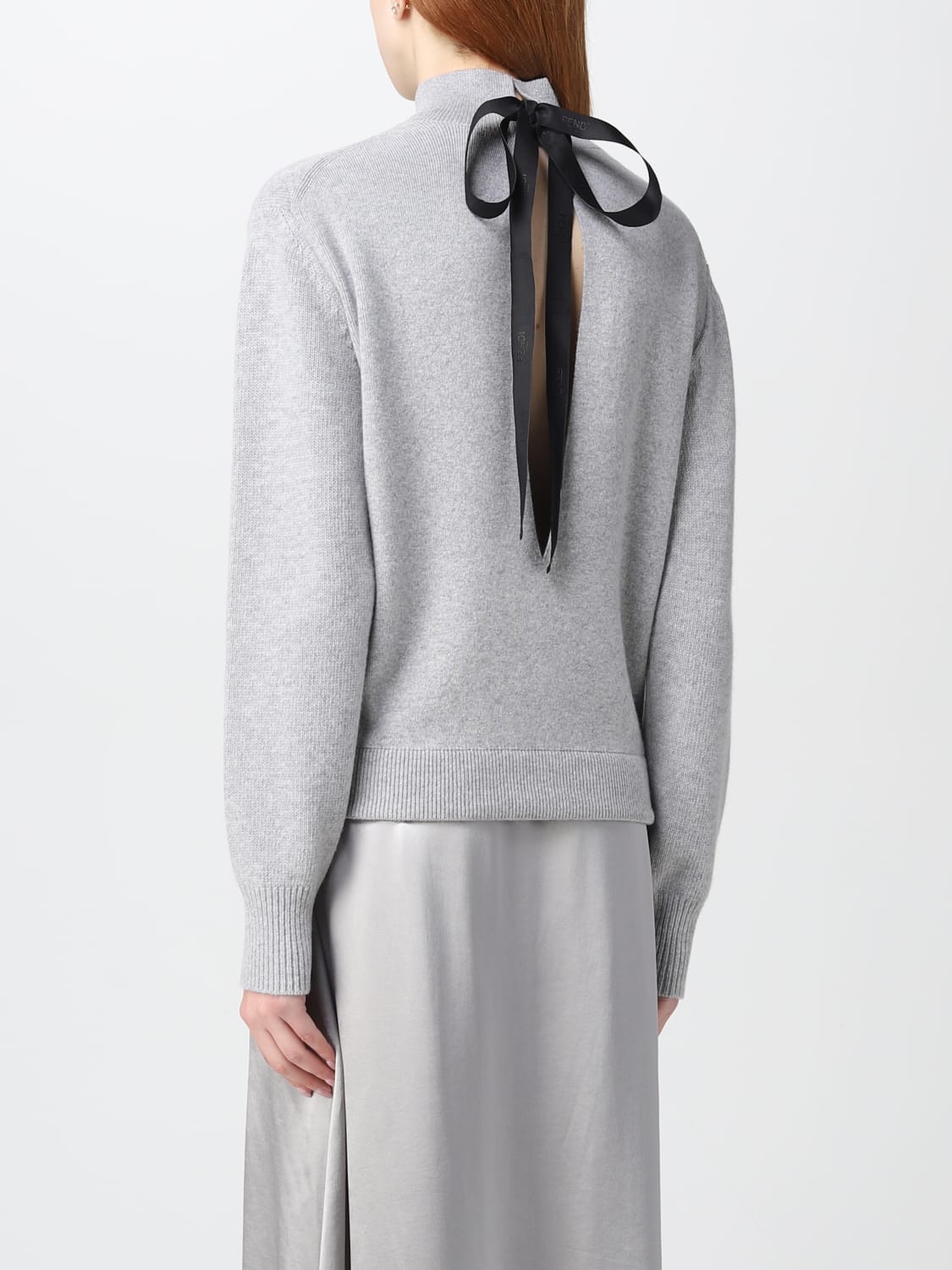 FENDI SWEATER: Fendi cashmere and wool pullover, Grey - Img 3