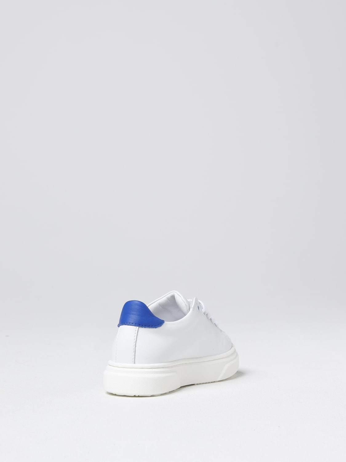 MSGM KIDS SNEAKERS: Sneakers MSGM Kids in pelle con logo ricamato, Bianco - Img 3