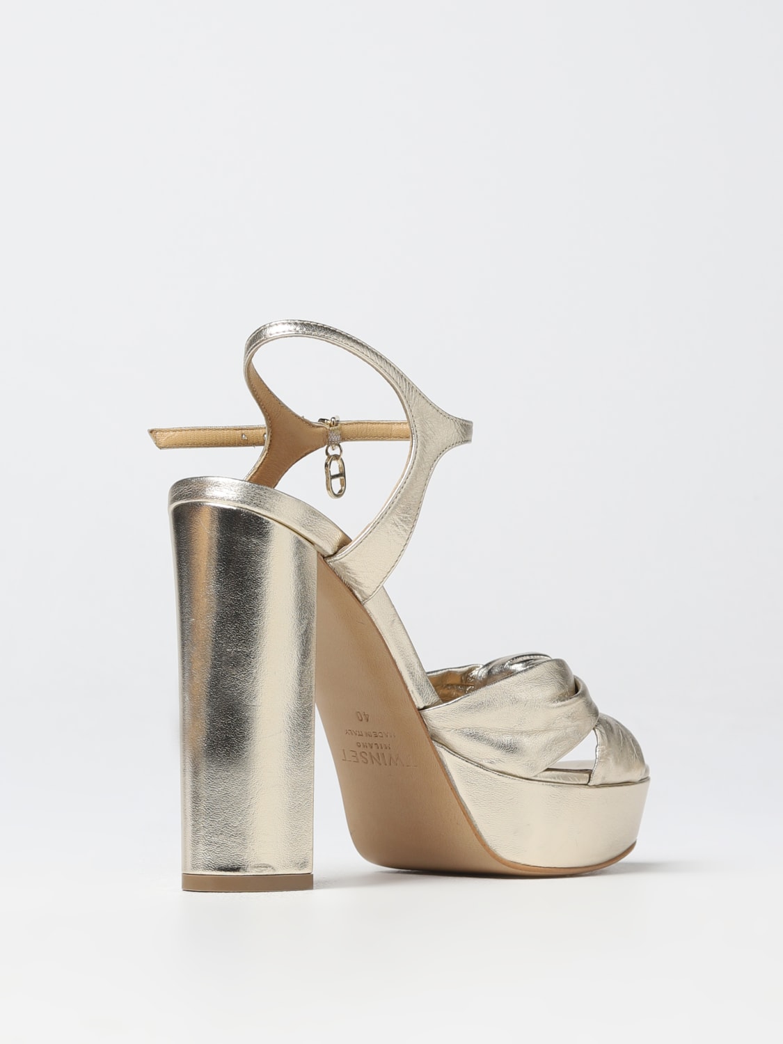 TWINSET HEELED SANDALS: Shoes woman Twinset, Gold - Img 3