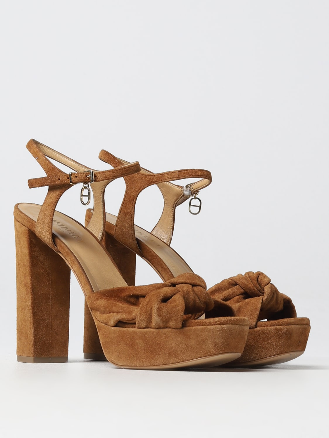 TWINSET HEELED SANDALS: Shoes woman Twinset, Tobacco - Img 2