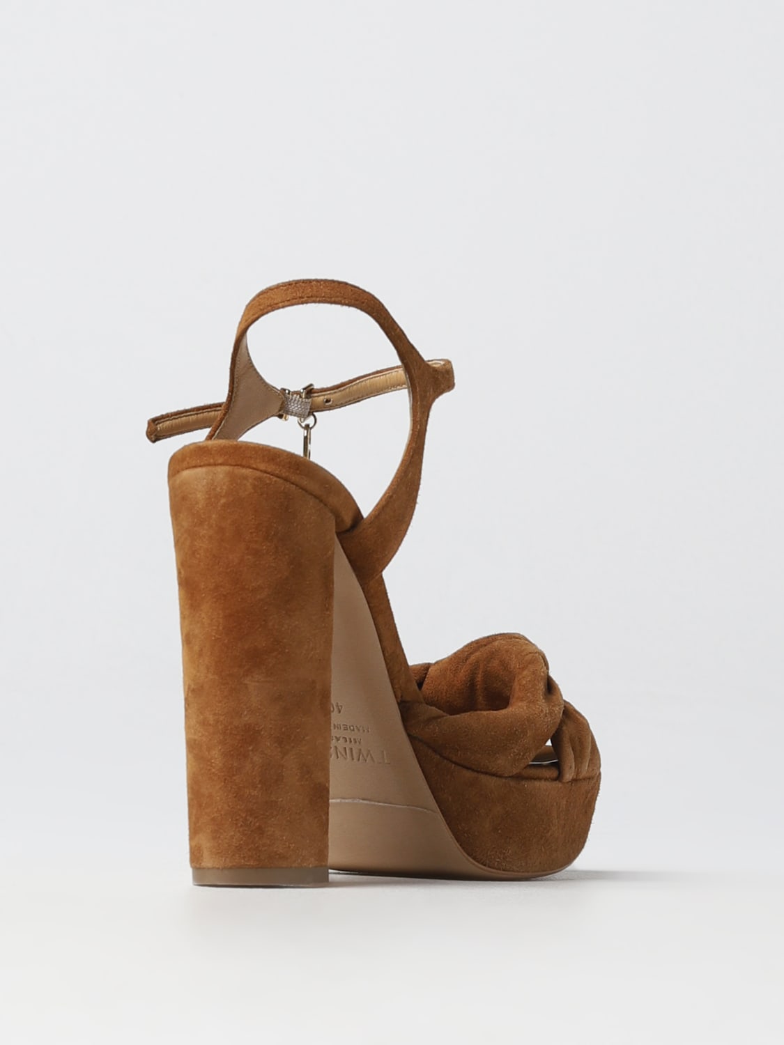 TWINSET HEELED SANDALS: Shoes woman Twinset, Tobacco - Img 3