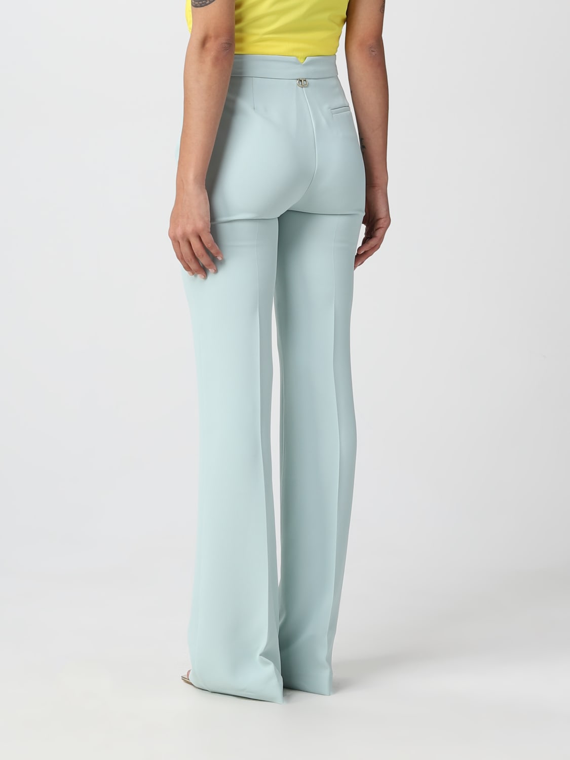 TWINSET PANTS: Twinset cady crepe pants, Mint - Img 2