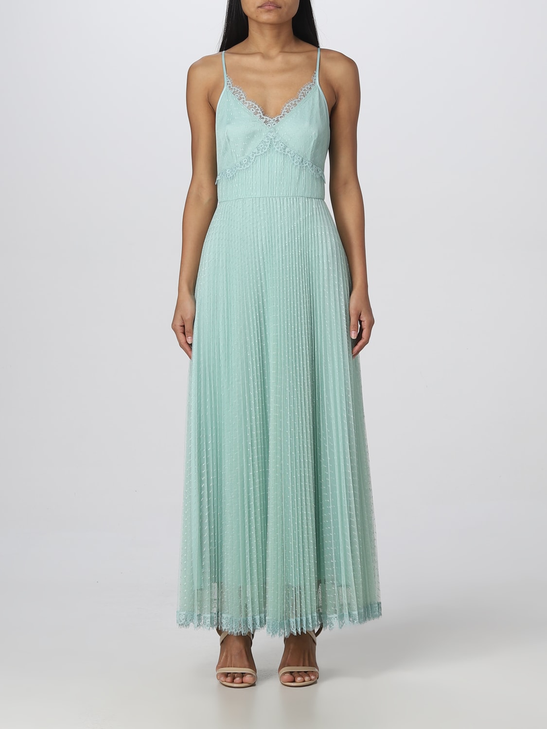 TWINSET DRESS: Twinset dress in plumetis tulle, Mint - Img 1