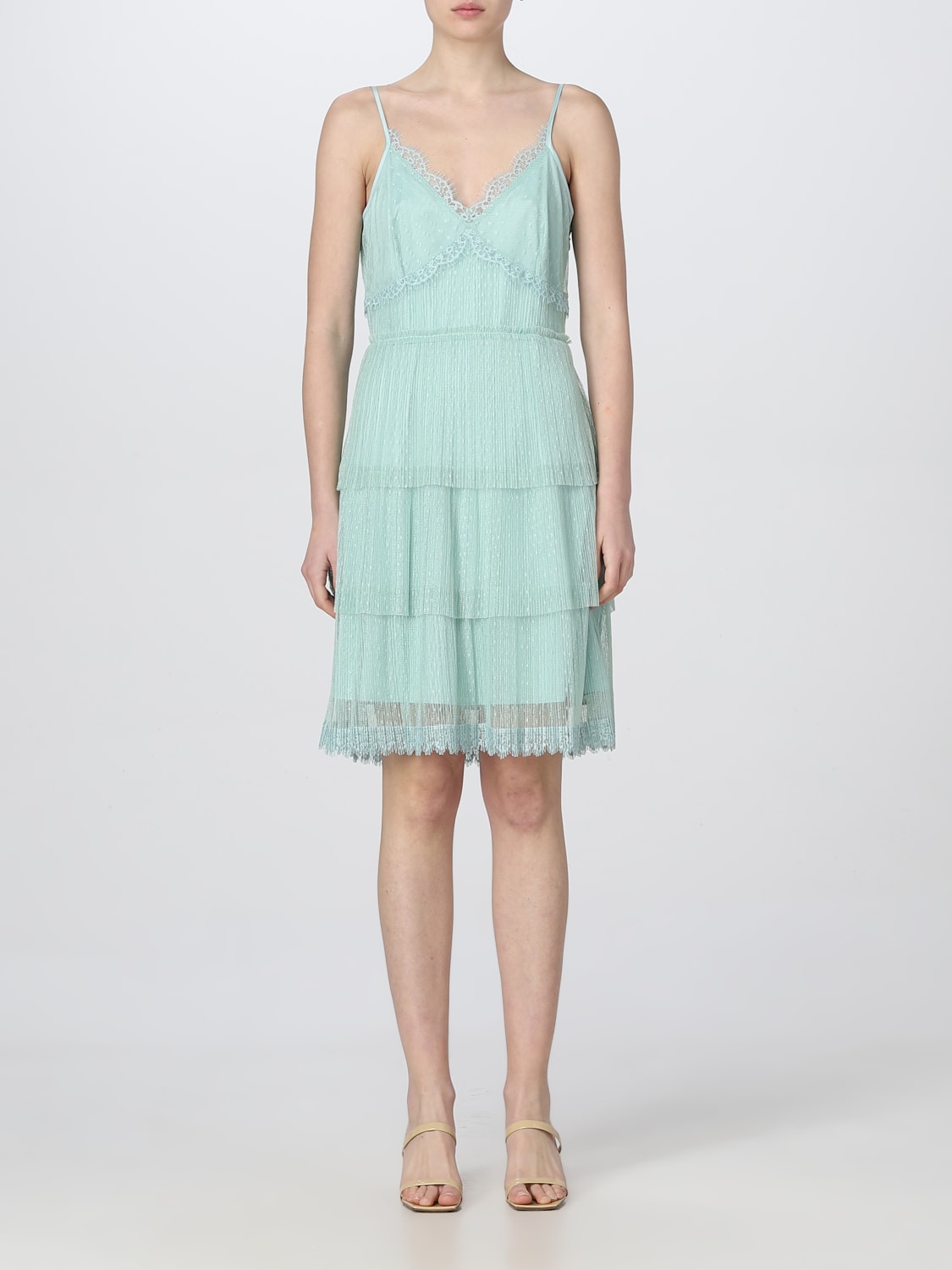 TWINSET DRESS: Twinset dress in plumetis tulle, Mint - Img 1