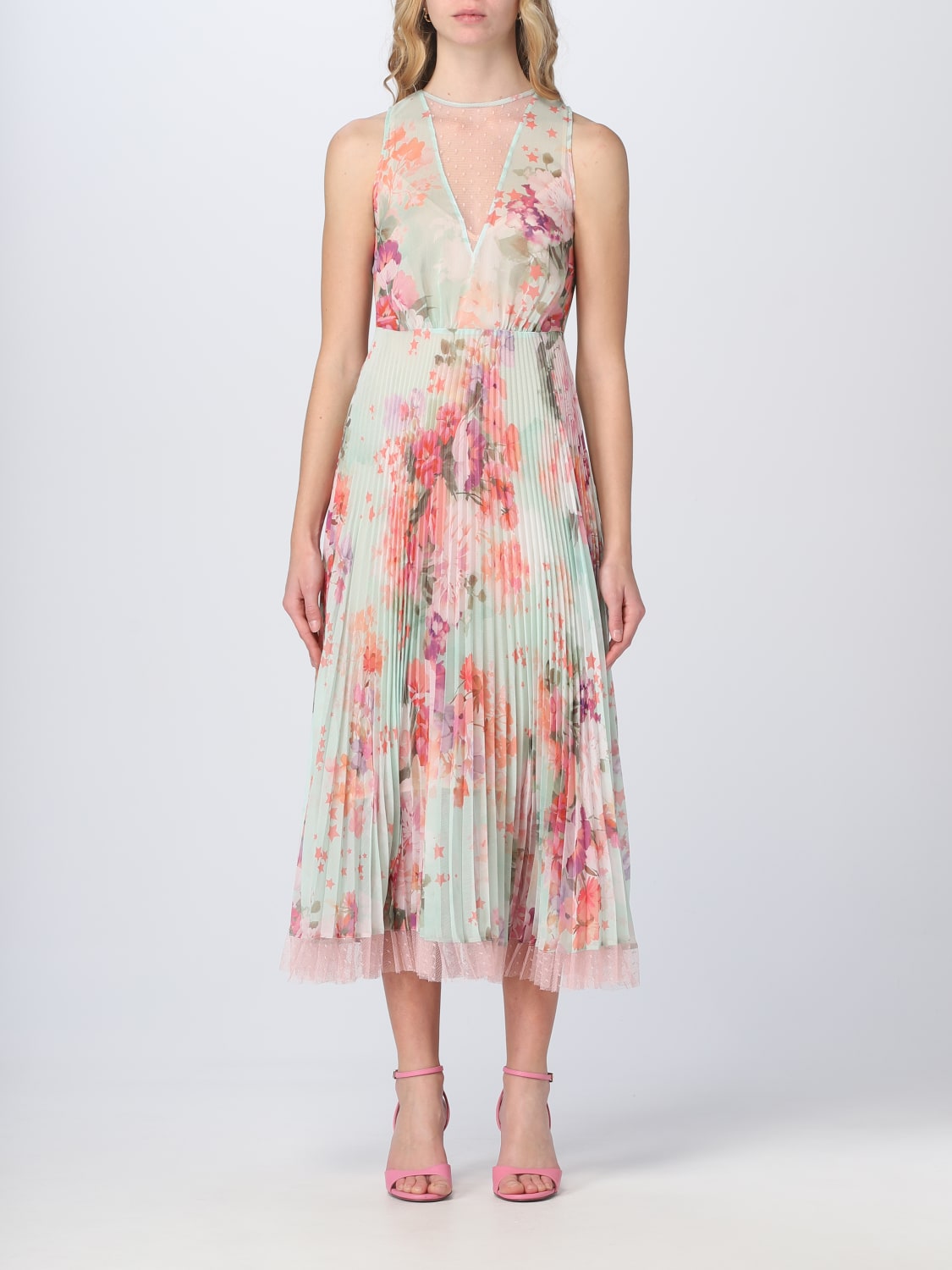 TWINSET DRESS: Twinset dress in creppo, Mint - Img 1