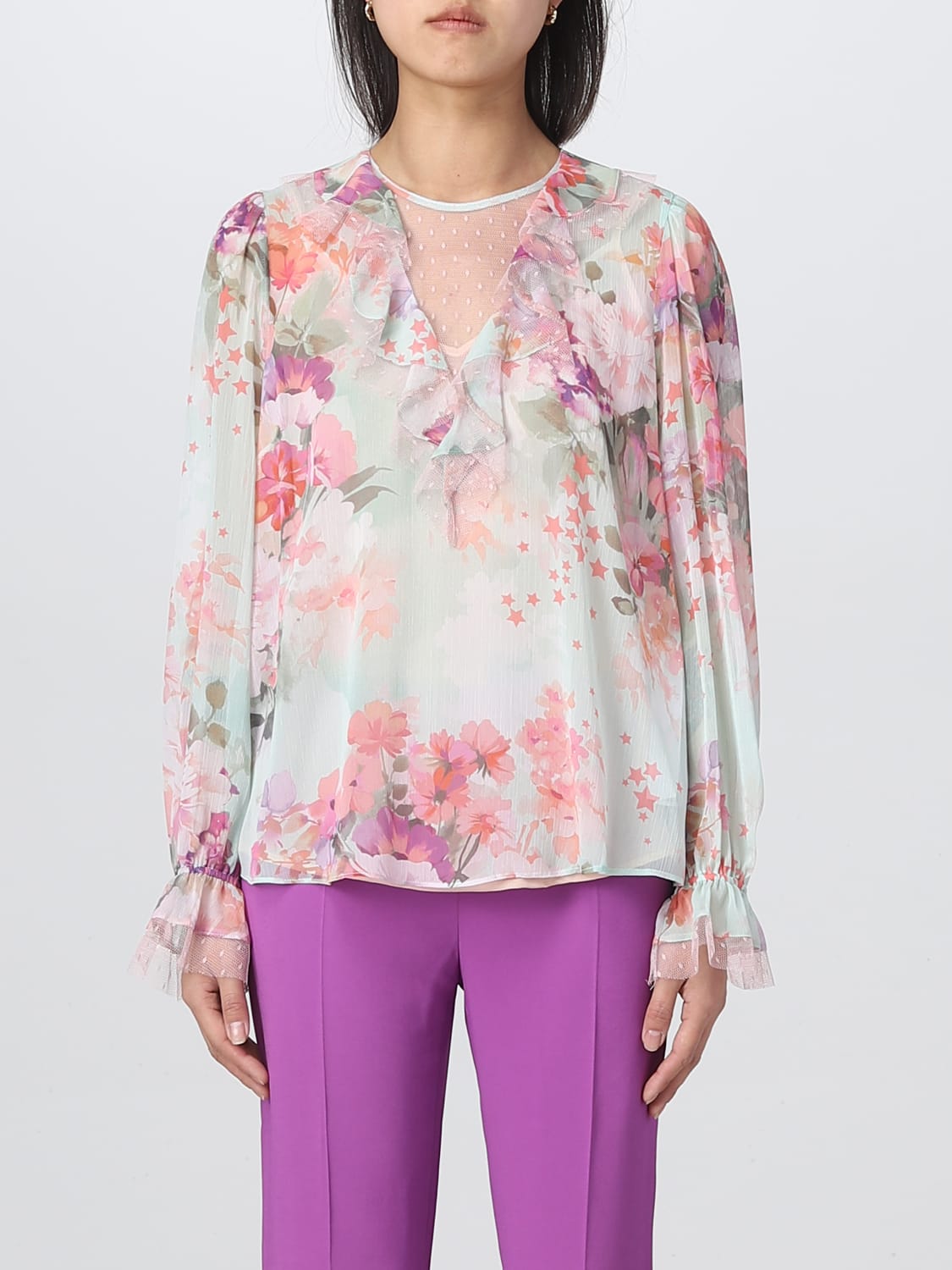 TWINSET TOP: Twinset crepe blouse, Mint - Img 1