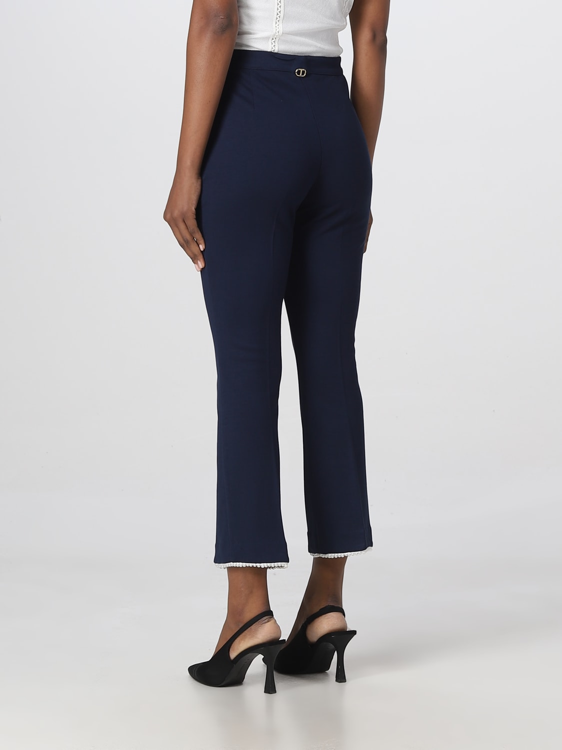 TWINSET PANTS: Twinset pants in viscose blend, Blue - Img 2