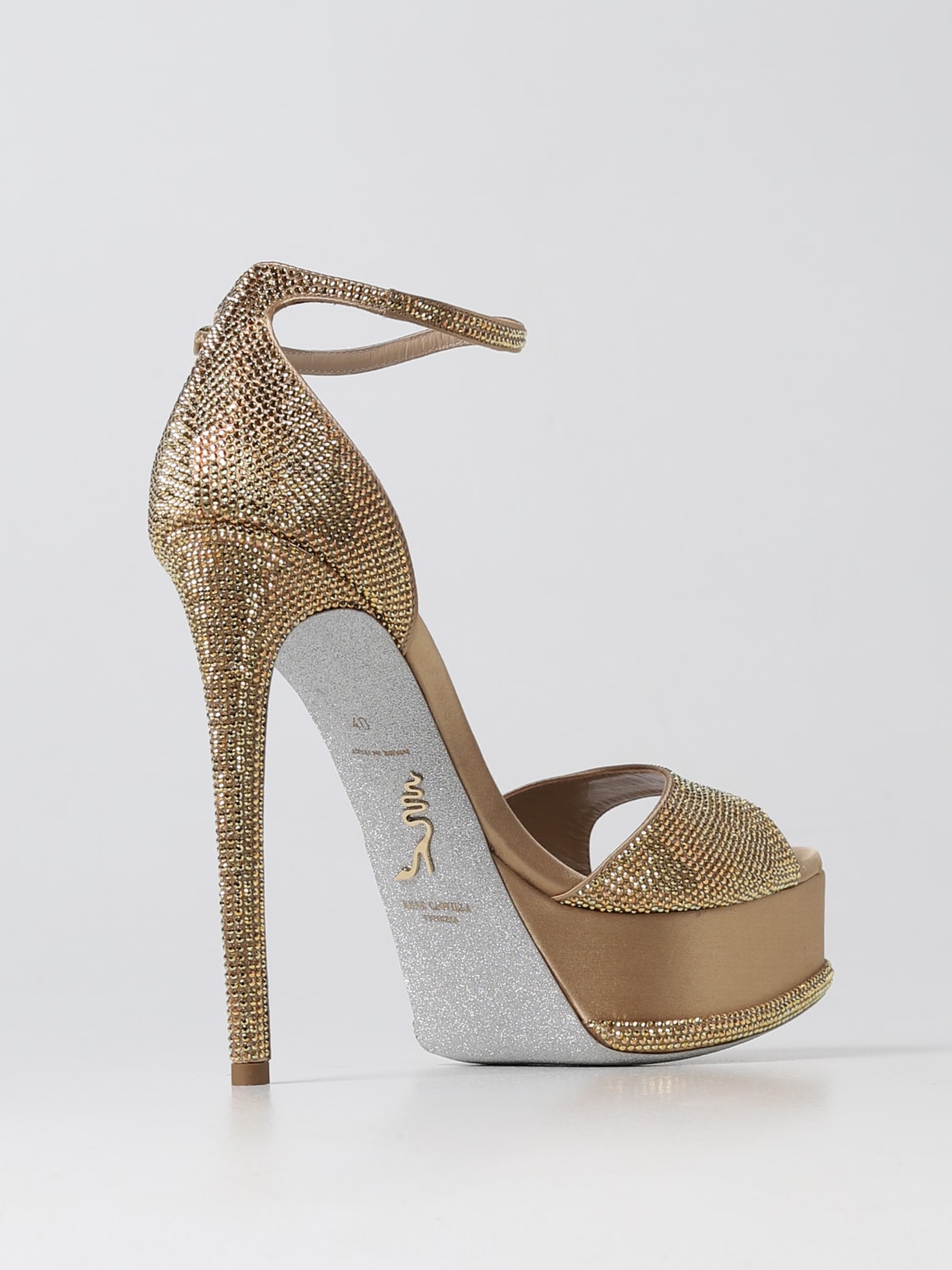 RENE CAOVILLA SANDALEN MIT ABSATZ: Schuhe damen Rene Caovilla, Gold - Img 3