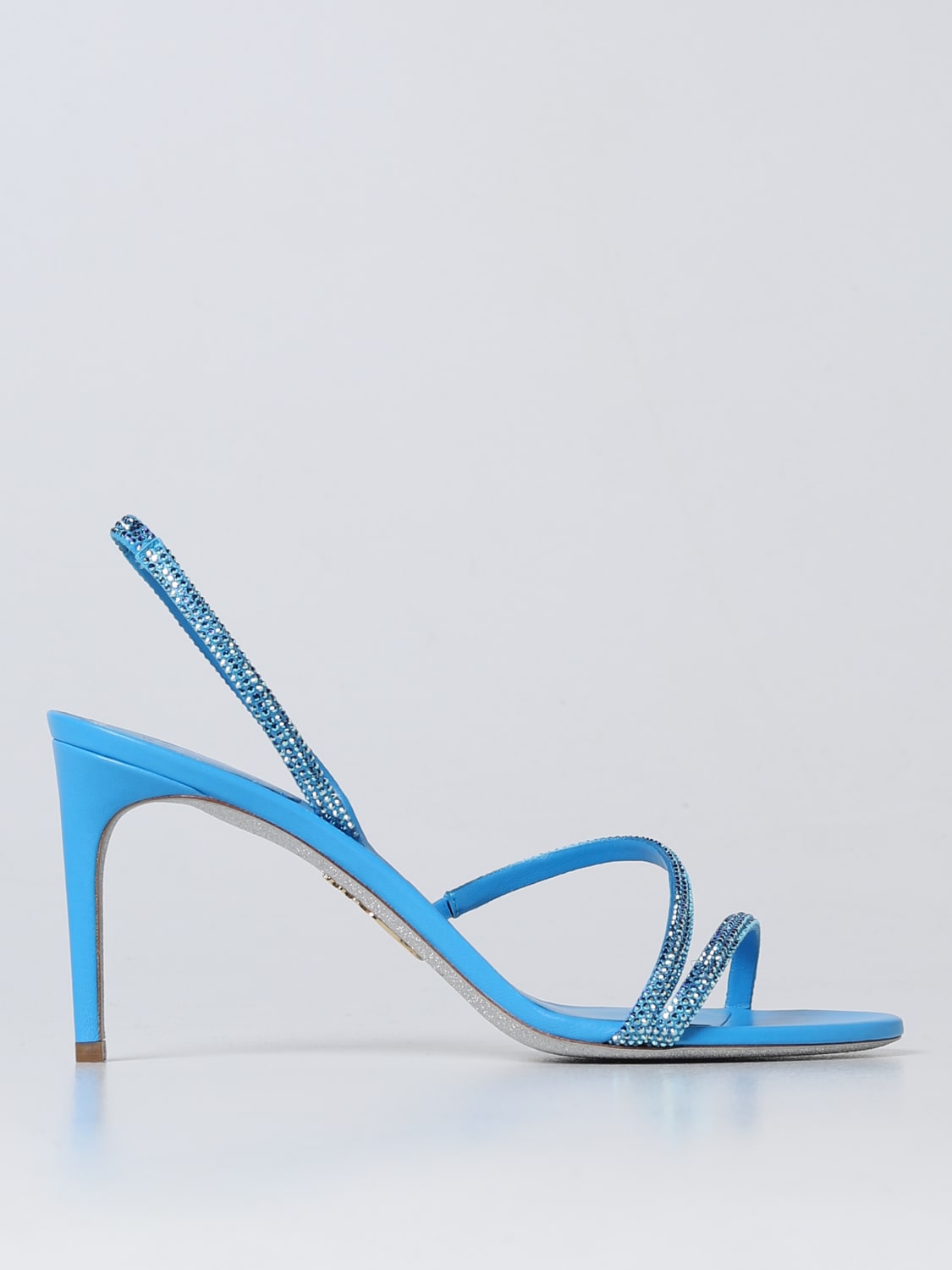 RENE CAOVILLA HEELED SANDALS: Shoes woman Rene Caovilla, Gnawed Blue - Img 1