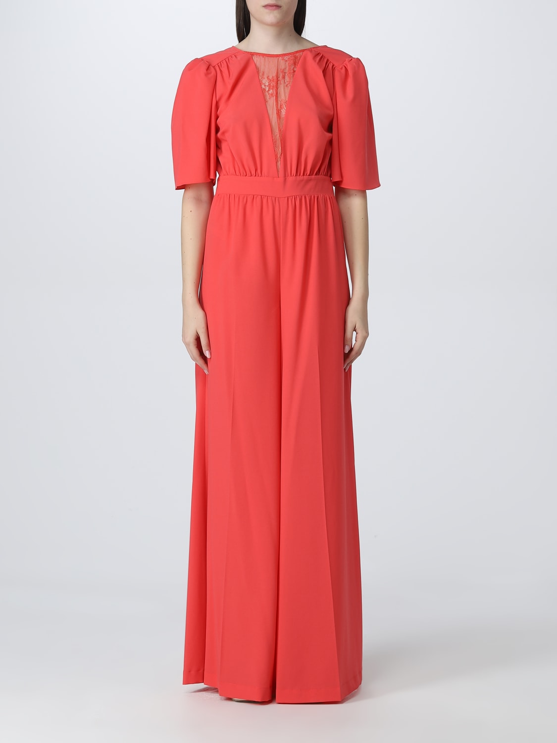 TWINSET JUMPSUITS: Twinset suit in crepe, Coral - Img 1