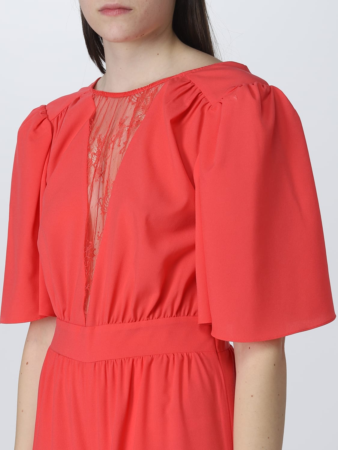 TWINSET JUMPSUITS: Twinset suit in crepe, Coral - Img 3