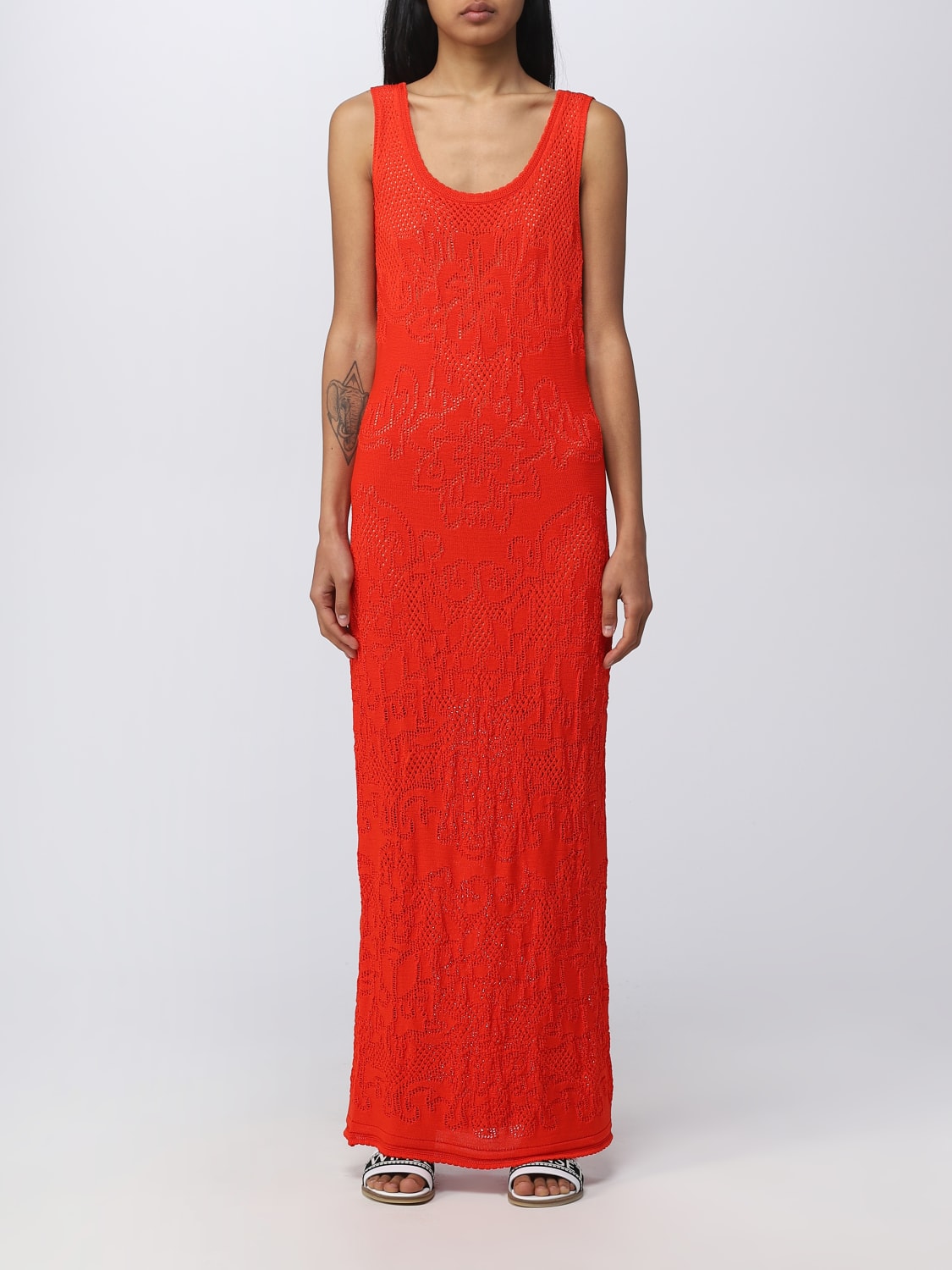 TWINSET DRESS: Twinset knit dress, Coral - Img 1