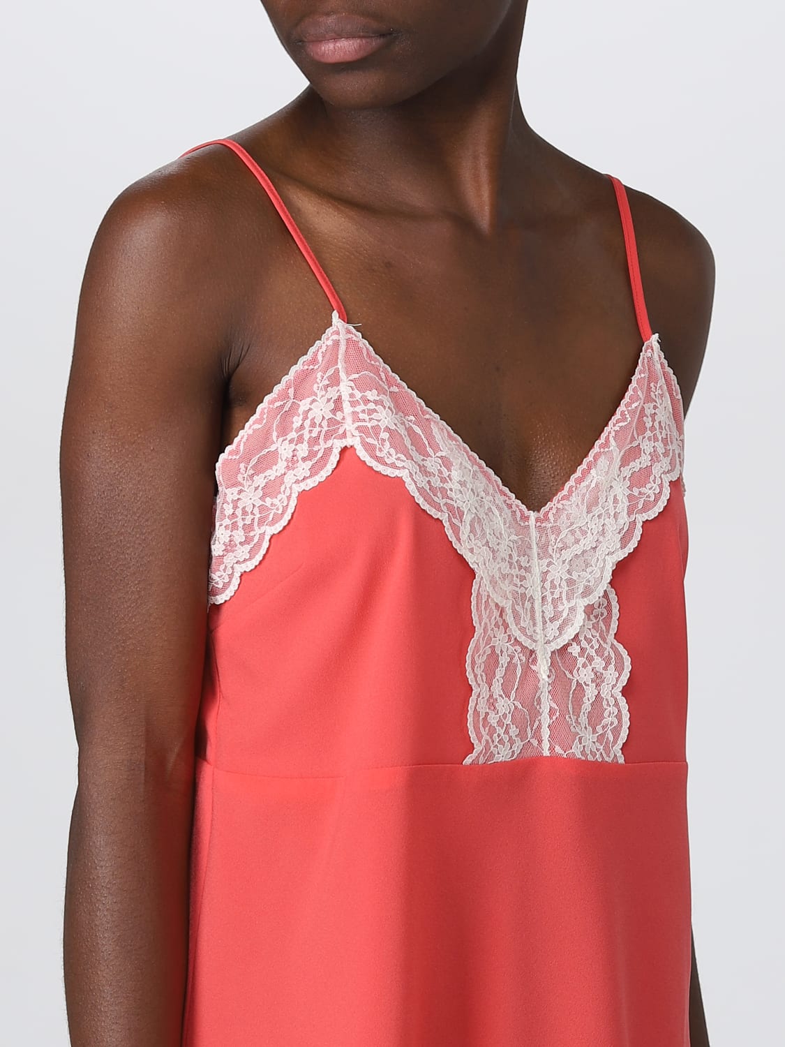 TWINSET TOP: Twinset top in synthetic fabric, Coral - Img 3