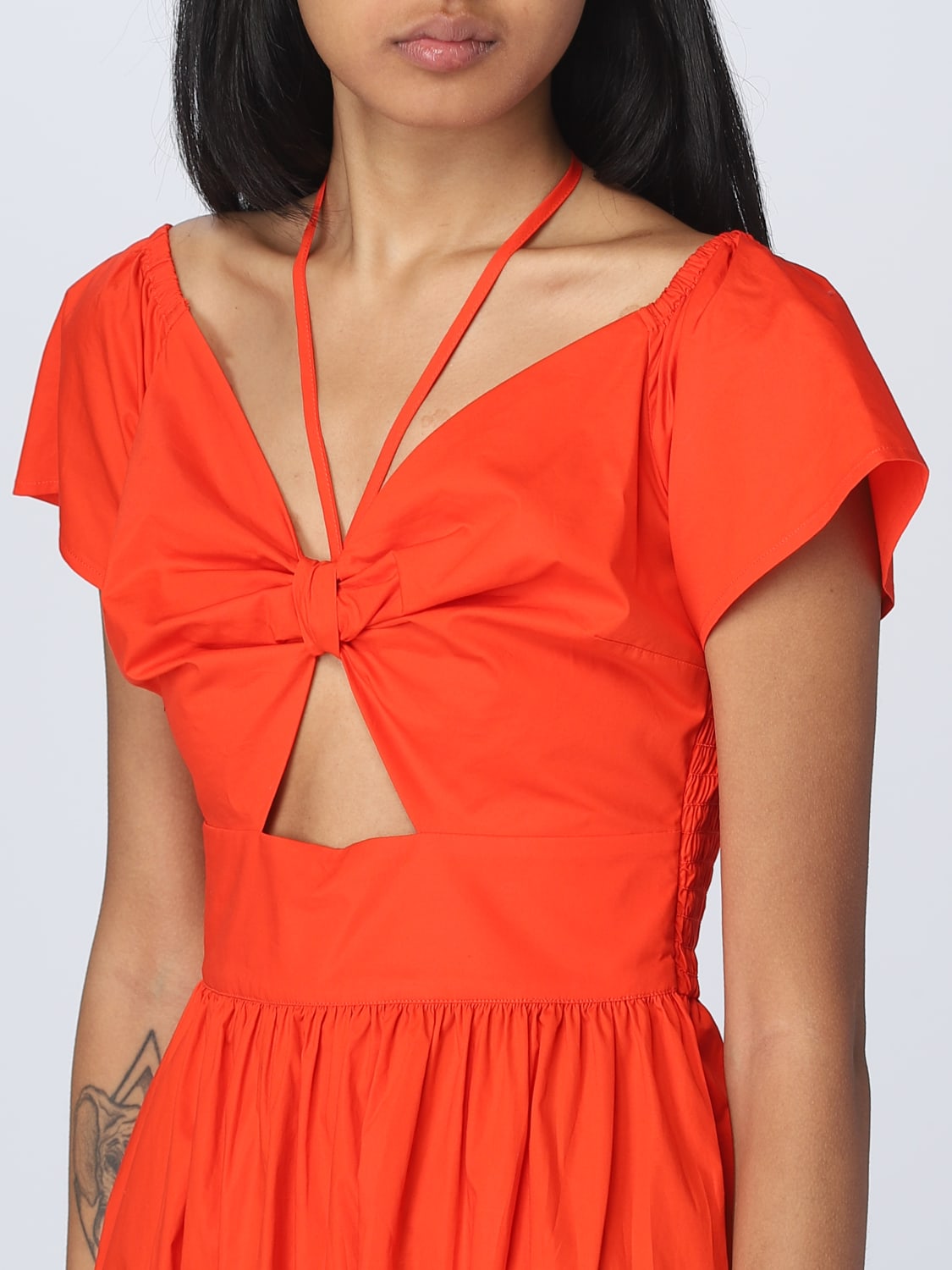 TWINSET DRESS: Twinset dress in poplin, Coral - Img 3