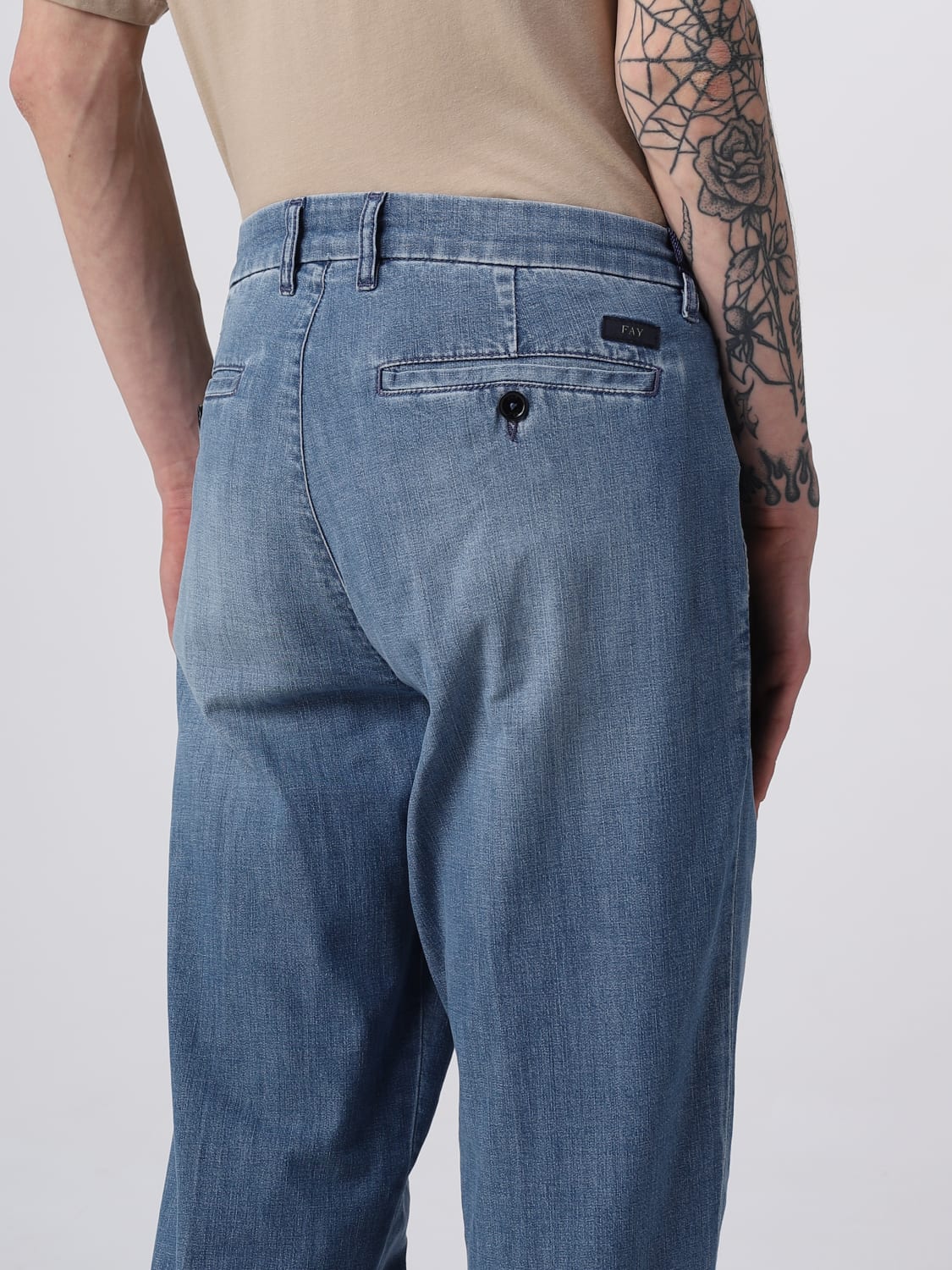 FAY PANTS: Pants men Fay, Denim - Img 3