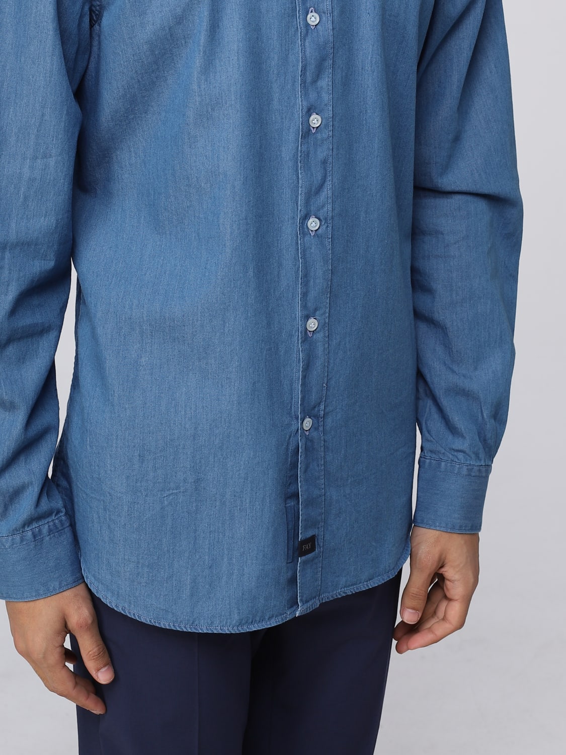 FAY CAMISA: Camisa hombre Fay, Denim - Img 3