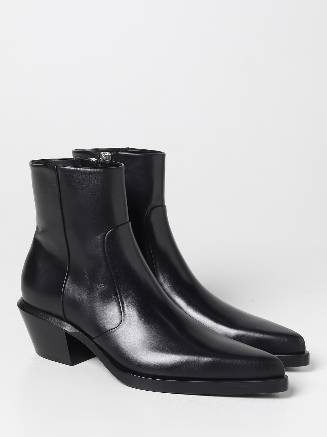 OFF-WHITE BOOTS: Slim Texan Off-White leather ankle boots, Black - Img 2