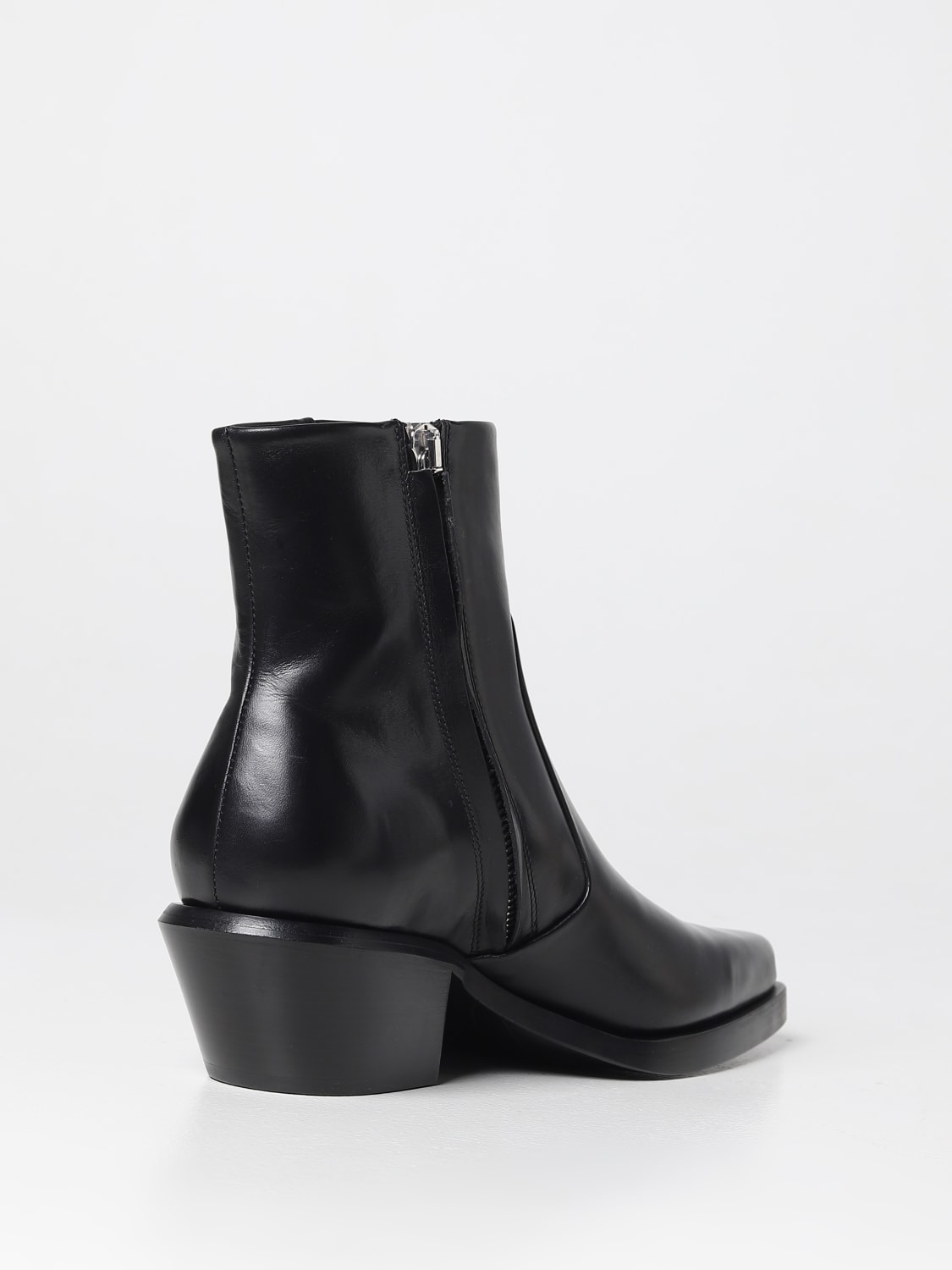 OFF-WHITE BOOTS: Slim Texan Off-White leather ankle boots, Black - Img 3