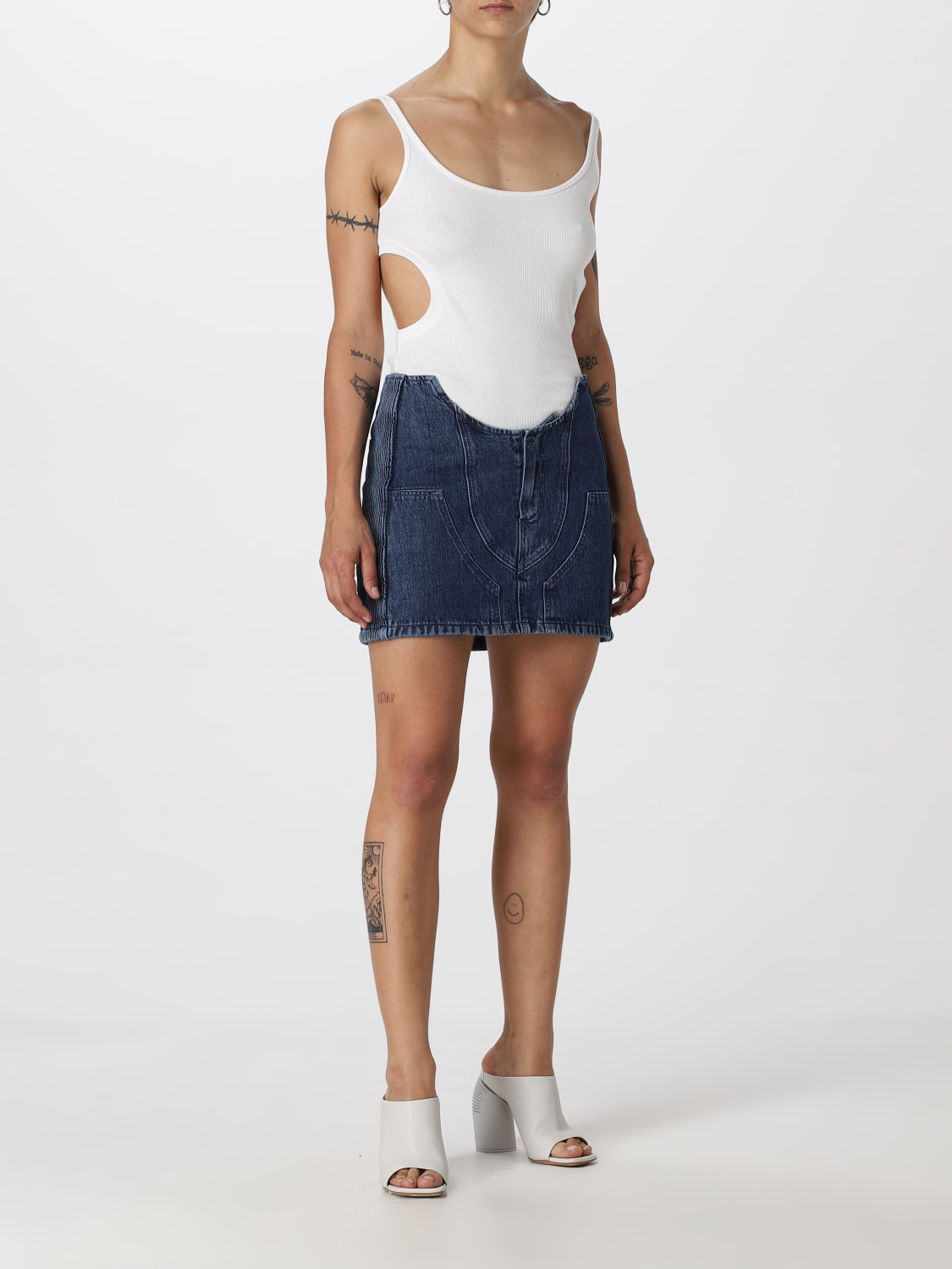 OFF-WHITE SKIRT: Off-White denim skirt, Blue - Img 2