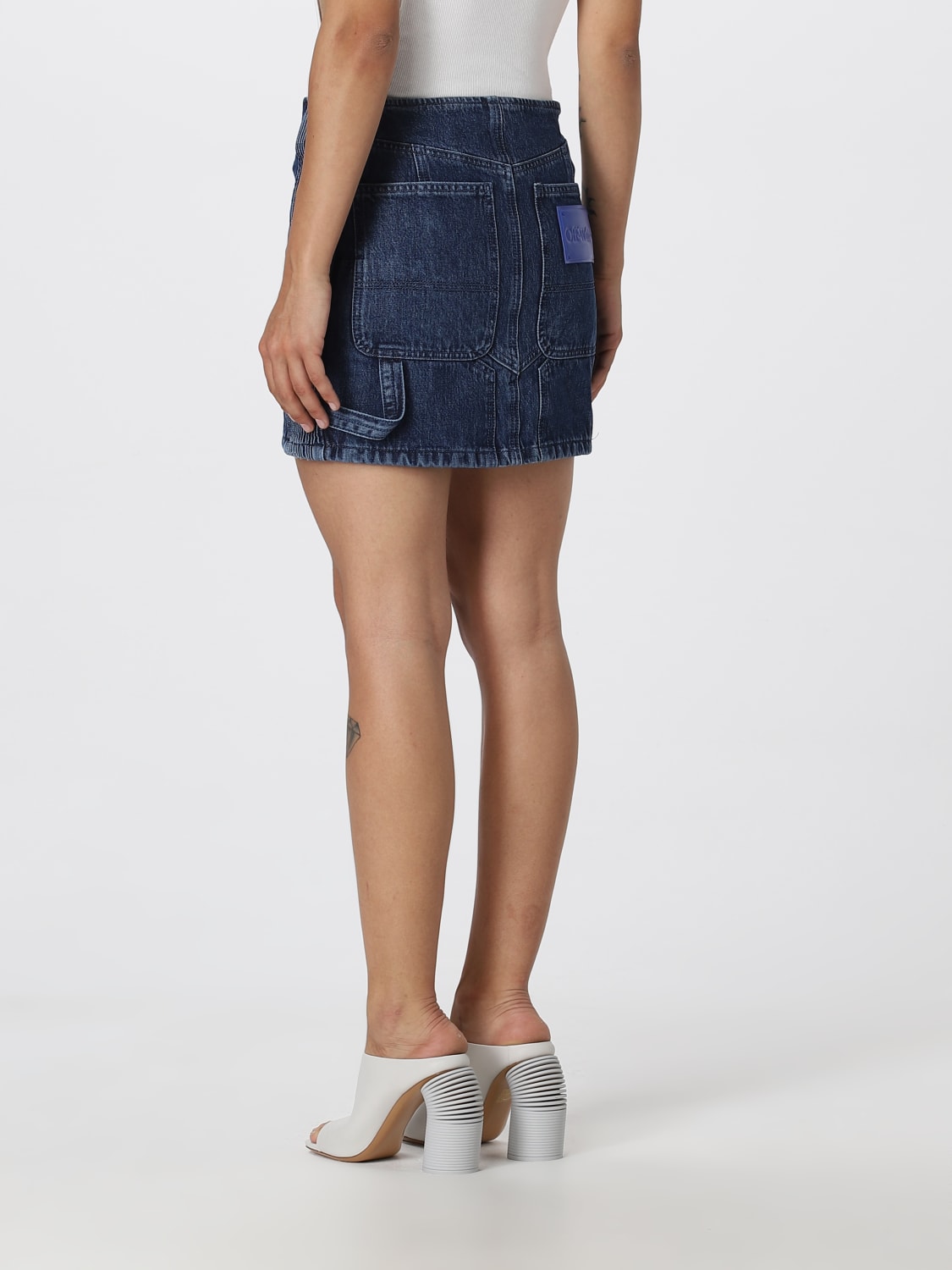 OFF-WHITE SKIRT: Off-White denim skirt, Blue - Img 3