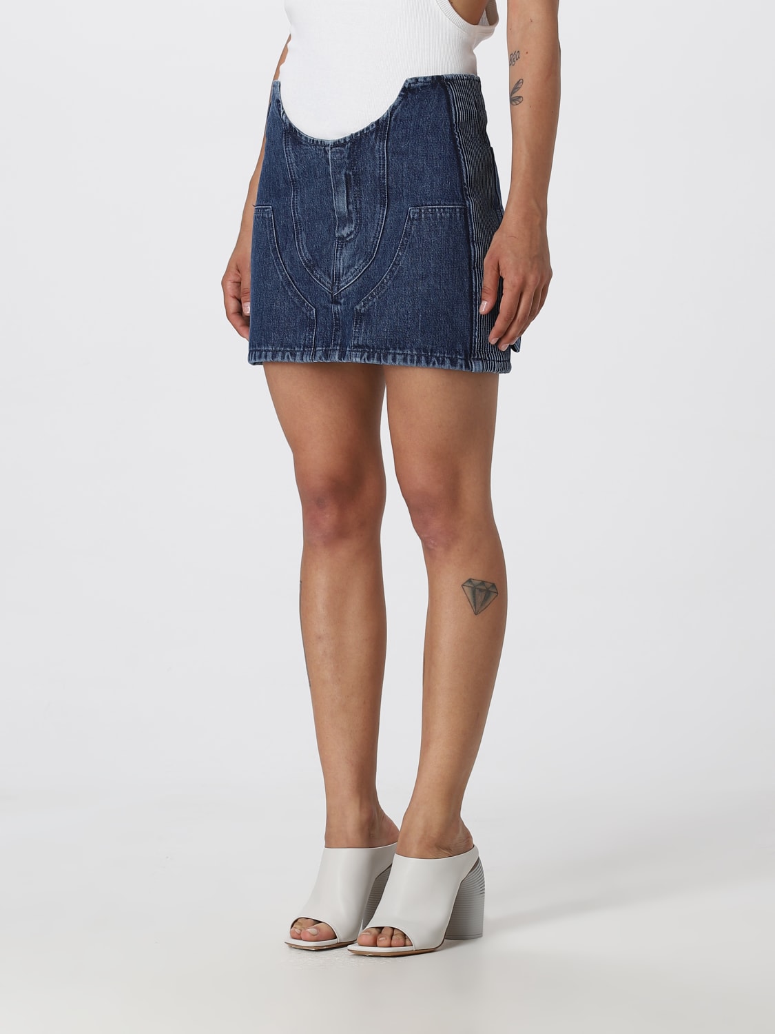 OFF-WHITE SKIRT: Off-White denim skirt, Blue - Img 4