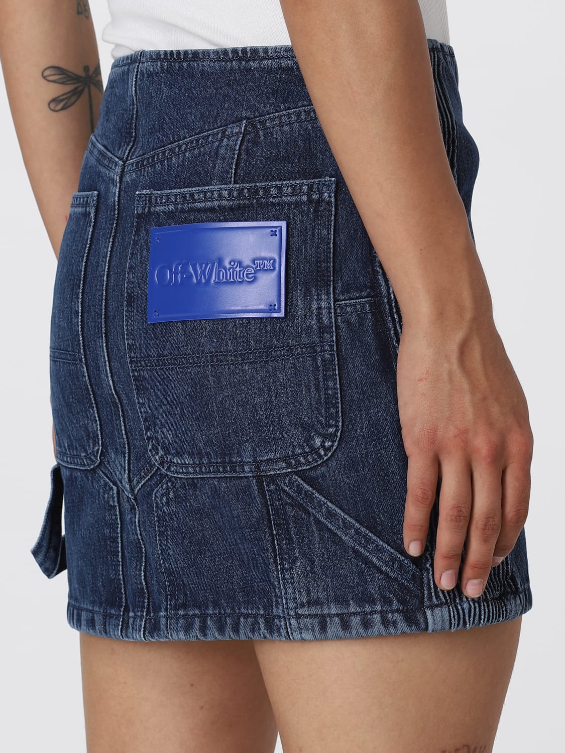 OFF-WHITE SKIRT: Off-White denim skirt, Blue - Img 5