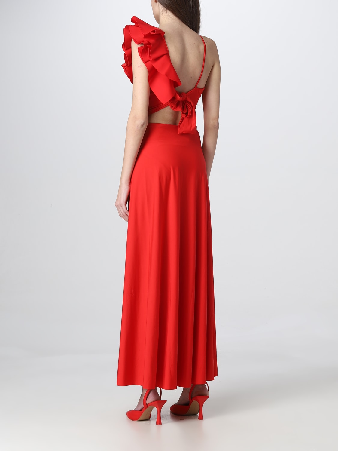 MAYGEL CORONEL ABITO: Abito Maygel Coronel in tessuto stretch, Rosso - Img 2