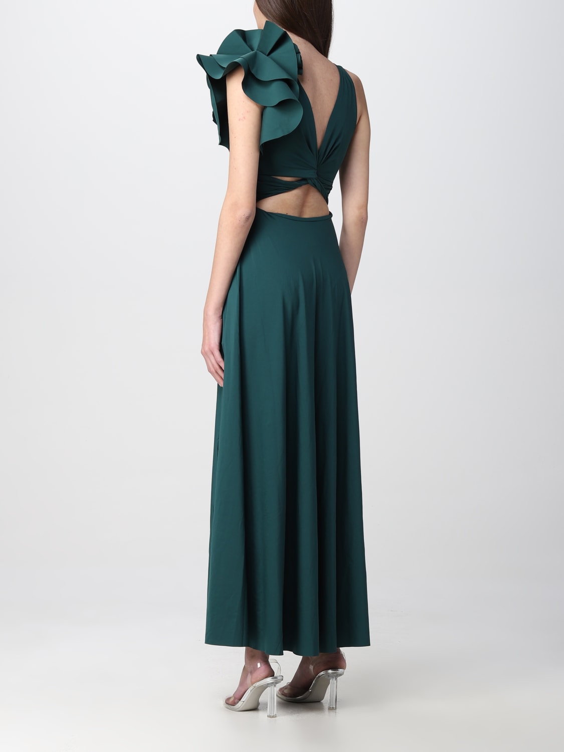 MAYGEL CORONEL ABITO: Abito Maygel Coronel in tessuto stretch, Verde - Img 2