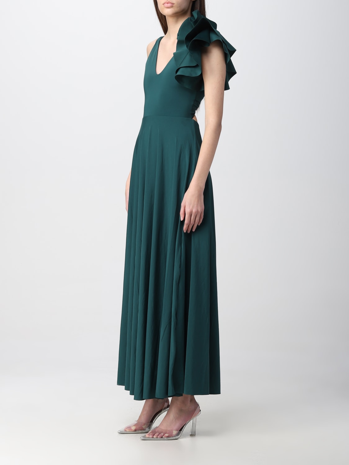 MAYGEL CORONEL ABITO: Abito Maygel Coronel in tessuto stretch, Verde - Img 3