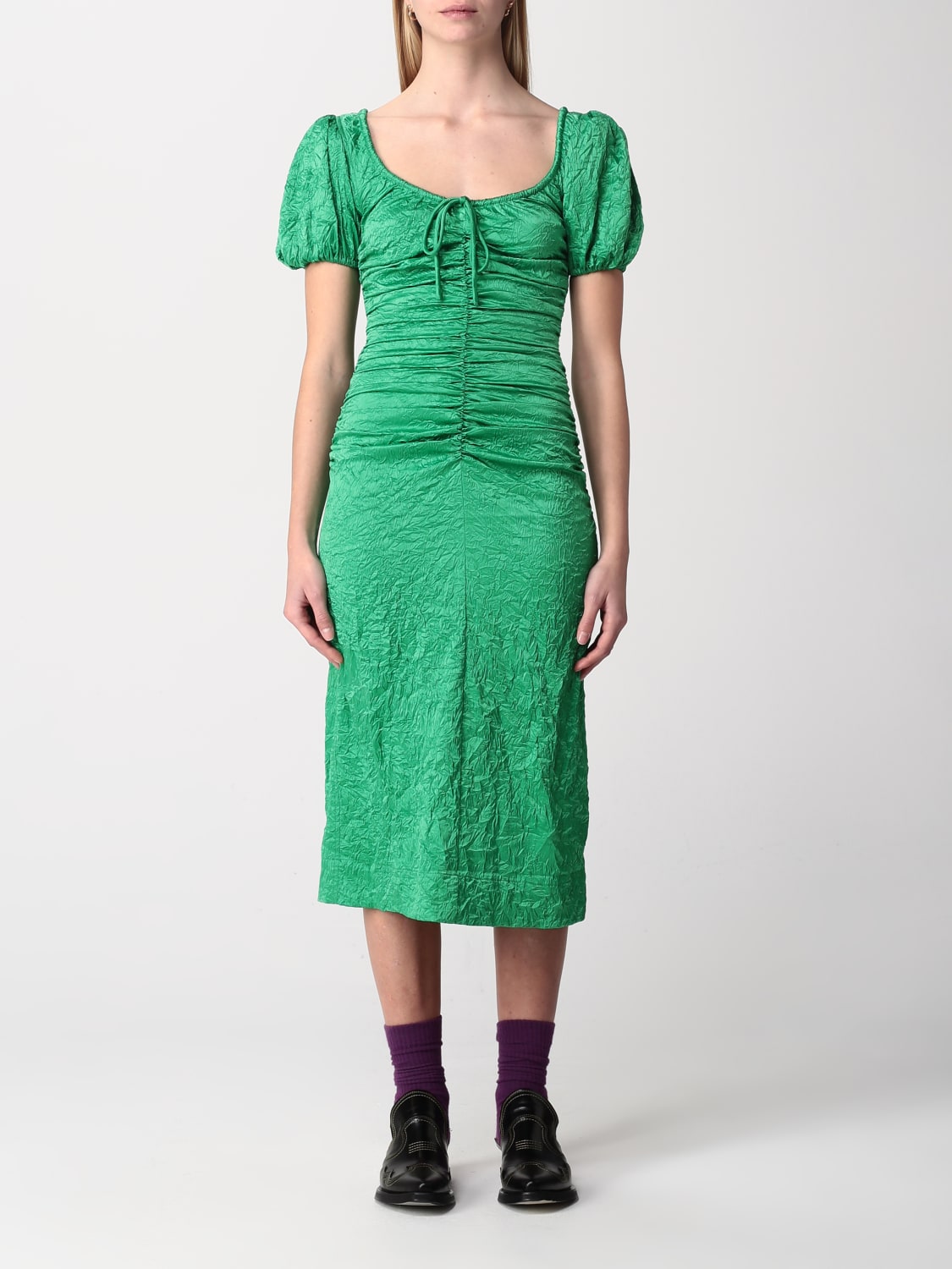 GANNI DRESS: Dress woman Ganni, Green - Img 1