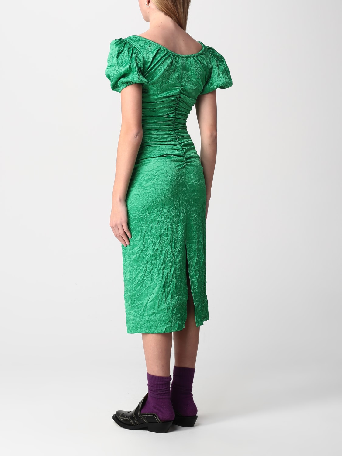 GANNI DRESS: Dress woman Ganni, Green - Img 2