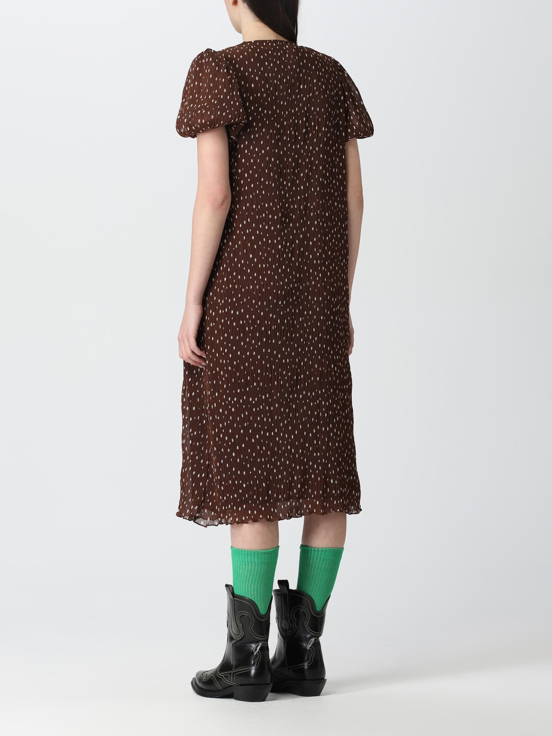 GANNI DRESS: Dress woman Ganni, Brown - Img 2